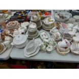 ROYAL ALBERT, MINTON AND OTHER TEA WARES, FRANCISCAN PLATES, WORCESTER EVESHAM PATTERN TUREEN AND