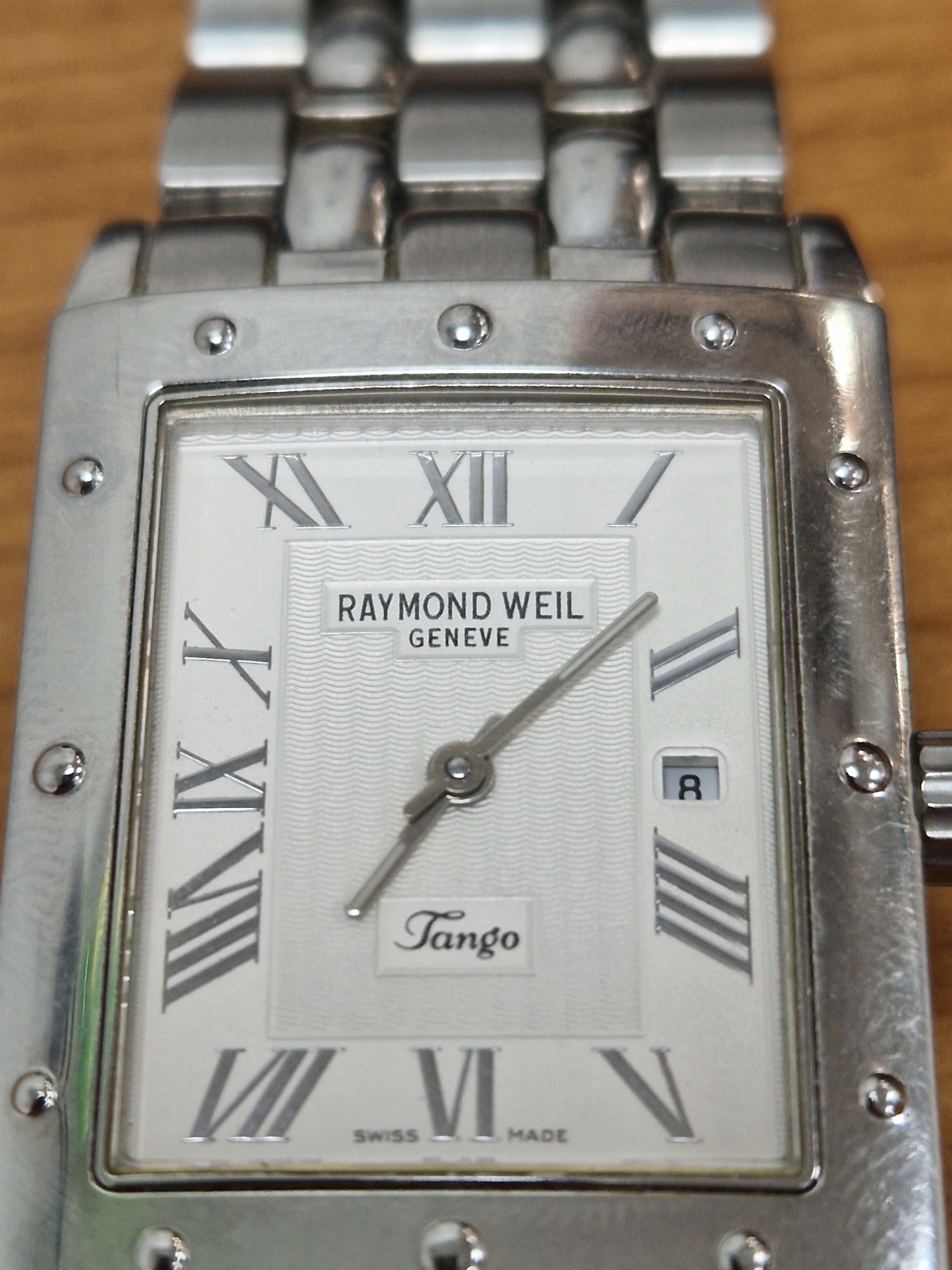 A GENTS STAINLESS STEEL TANGO, RAYMOND WEIL WATCH, ON A BI FOLDING CLASP. - Image 6 of 8