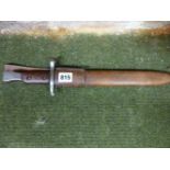 A CANADIAN MKII ROSS BAYONET, DATED 1917, CONTAINED IN ITS LEATHER SCABBARD, DATED 1916 AND MARKED