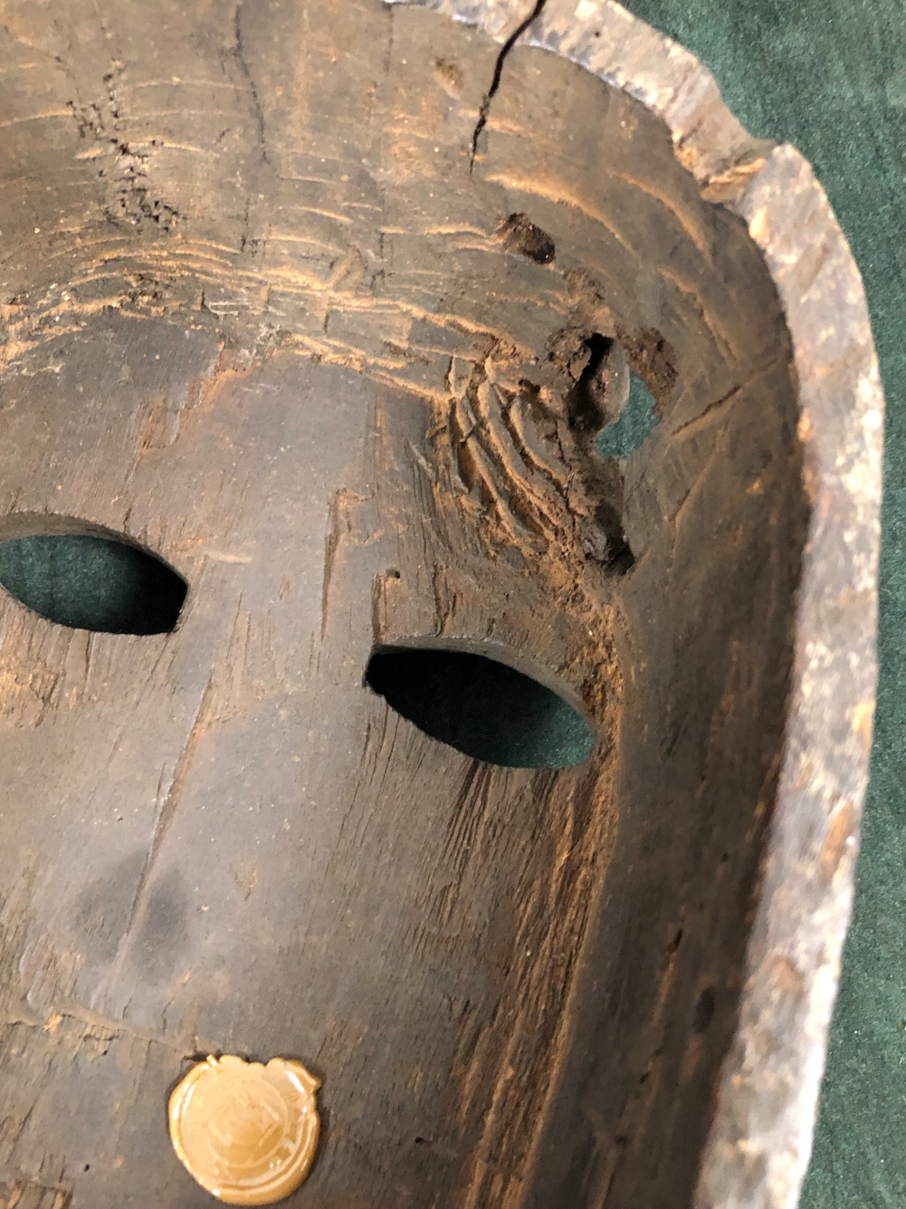 THREE NEPALESE CARVED WOODEN MASKS TOGETHER WITH A YAO WOODEN MASK, THE LARGEST MOUNT WITH HAIR - Image 12 of 18