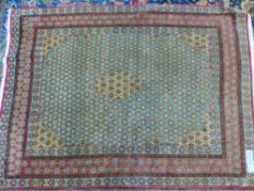 A GOOD QUALITY PERSIAN RUG OF UNUSUAL DESIGN 196 x 144cms