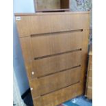 A 20th CENTURY HEALS OAK FIVE DRAWER CHEST. H 126.5 W 80 D 50cms