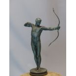 SIR HAMO THORNYCROFT (1850-1925), A BRONZE NUDE FIGURE OF THE HOMERIC BOWMAN TEUCER STANDING