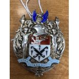 MEDAL. - WORSHIPFUL COMPANY OF GLAZIERS AND PAINTERS OF GLASS- A RARE HERALDIC SILVER & ENAMEL