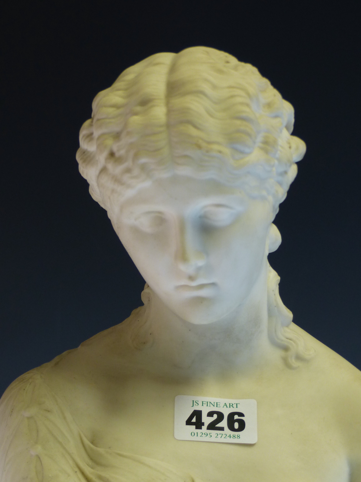 A MID VICTORIAN PARIAN BUST OF THE CLYTIE ON A SOCLE FOOT. H 29cms. - Image 2 of 24