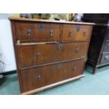 AN 18th C. WALNUT AND INLAID CHEST OF TWO SHORT AND TWO LONG DRAWERS