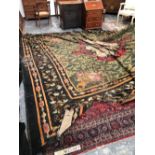 AN ANTIQUE AUBUSSON TAPESTRY CARPET 473 x 402 cm