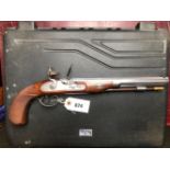 SECTION 1 FIREARM - FLINT LOCK PISTOL PEDERSOLI .44 MUZZLE LOADING SERIAL NUMBER PD10061 ( ST. NO.