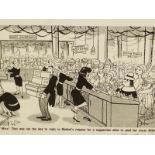 C. R. GILES (20th C. ENGLISH SCHOOL) A PERSONALLY INSCRIBED PRINT OF A CARTOON DEPICTING