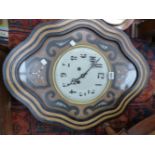 AN ANTIQUE FRENCH VINEYARD TYPE WALL CLOCK.