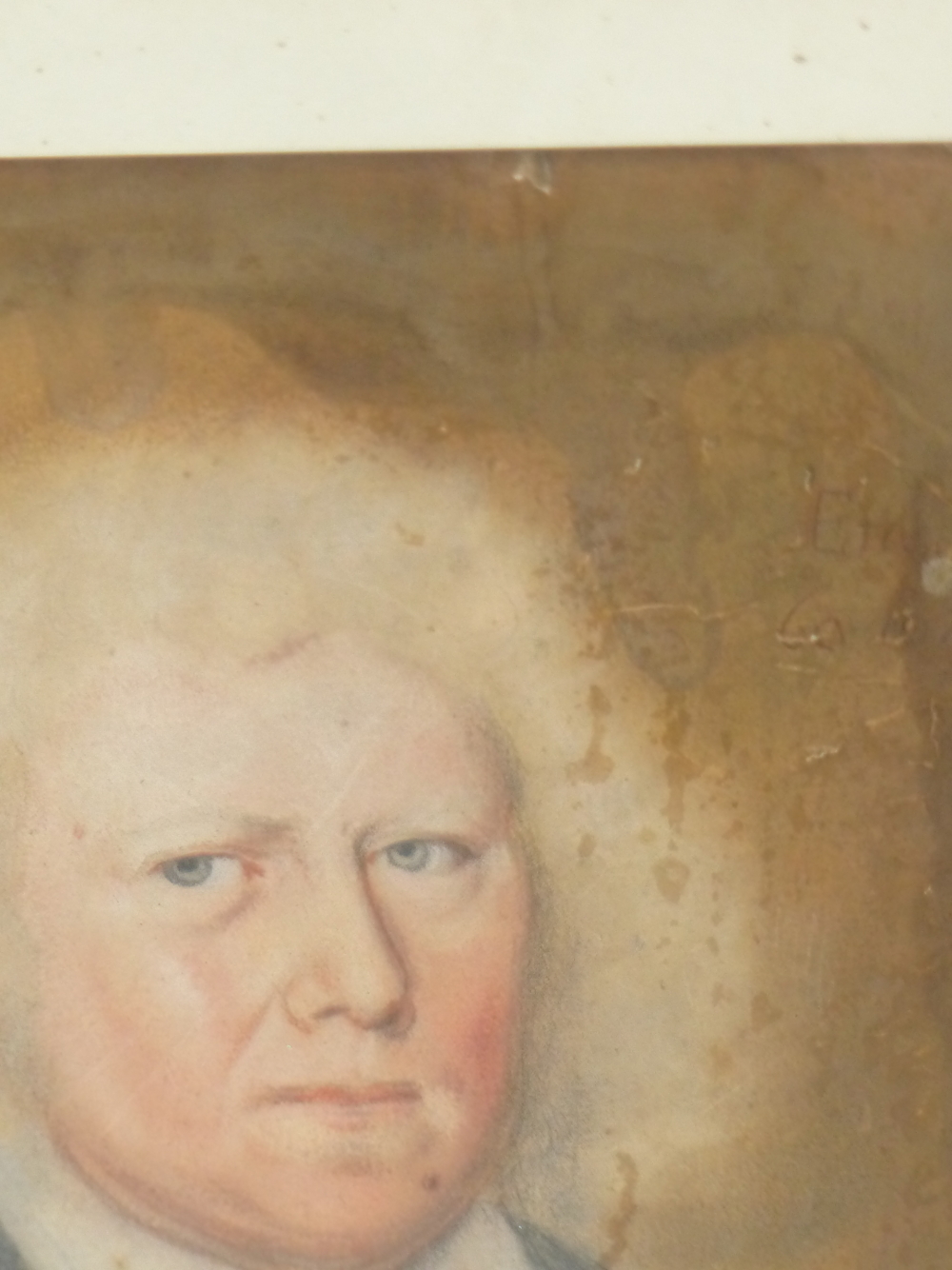 18th CENTURY ENGLISH NAIVE SCHOOL PORTRAIT OF A GENTLEMAN INDISTINCTLY INSCRIBED AND DATED, - Image 3 of 8