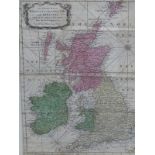 AFTER R. W. SEALE. AN ANTIQUE HAND COLOURED MAP OF ENGLAND, SCOTLAND AND IRELAND. 36 x 27cms