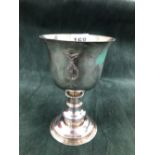 A MASONIC INSCRIBED SILVER CHALICE, LONDON 1916, THE INTERIOR OF THE BELL