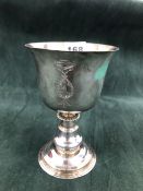 A MASONIC INSCRIBED SILVER CHALICE, LONDON 1916, THE INTERIOR OF THE BELL
