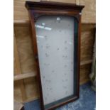 A LATE 19th C. MAHOGANY DISPLAY CASE, THE GLAZED DOOR FRAME CARVED WITH FOLIAGE AT ITS TOP. W 71 x D