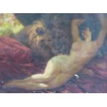 AN IMPRESSIVE 19th/20th CENTURY FRENCH SALON PAINTING OF A RECLINING NUDE, SIGNED INDISTINCTLY LOUIS