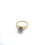 AN OLD CUT DIAMOND SOLITAIRE RING. UNHALLMARKED, STAMPED ADDER, ASSESSED AS 14ct GOLD. APPROX