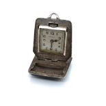 ETERNA CIRCA 1930'S TRAVEL FOB WATCH / CLOCK. STAMPED TO INSIDE REVERSE BREVET, DEM. 3011580.