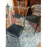 THREE MID CENTURY CHROME SIDE CHAIRS AND ONE ONE OTHER