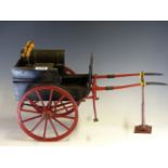 F PASS, AYLESBURY, A SCALE MODEL GOVERNESS CART FOR CIRCA 1900 PAINTED BLACK WITH RED WHEELS AND