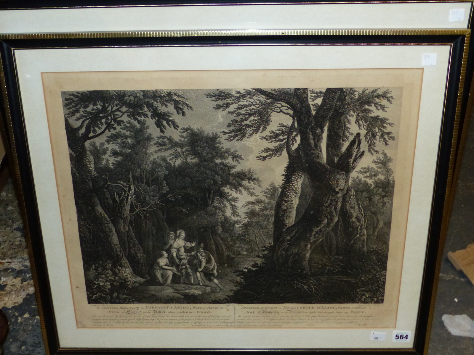 AFTER RUBENS. AN ANTIQUE FOLIO PRINT "THE WATERING PLACE". 48 x 59cms TOGETHER WITH ANOTHER - Image 2 of 5