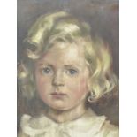 SIERK SCHRODER (1903-2002) ARR. PORTRAIT OF A YOUNG BOY, INSCRIBED VERSO, OIL ON CANVAS. 33 x 26cms