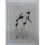 WARREN DAVIS (1865-1928) SHADOWS, PENCIL SIGNED ETCHING. 40 x 30cms, MOUNTED BUT UNFRAMED