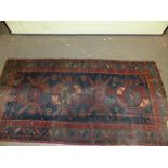 AN ANTIQUE CAUCASIAN KAZAK RUG 240 x 127 cm