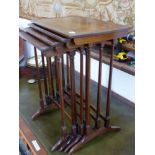 AN EDWARDIAN MAHOGANY QUARTETTO NEST OF TABLES.