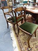 A SET OF SEVEN WM IV MAHIGANY DINING CHAIRS WITH CARVED BAR BACKS