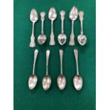 A SET OF SIX VICTORIAN SILVER KINGS PATTERN TEA SPOONS BY LAWRENCE AITCHISON, GLASGOW 1891