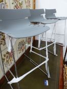 A SET OF EIGHT MODERNIST CHROME FRAMED HIGH STOOLS BY WHITELEAF FURNITURE, AS NEW CONDITION, FOUR