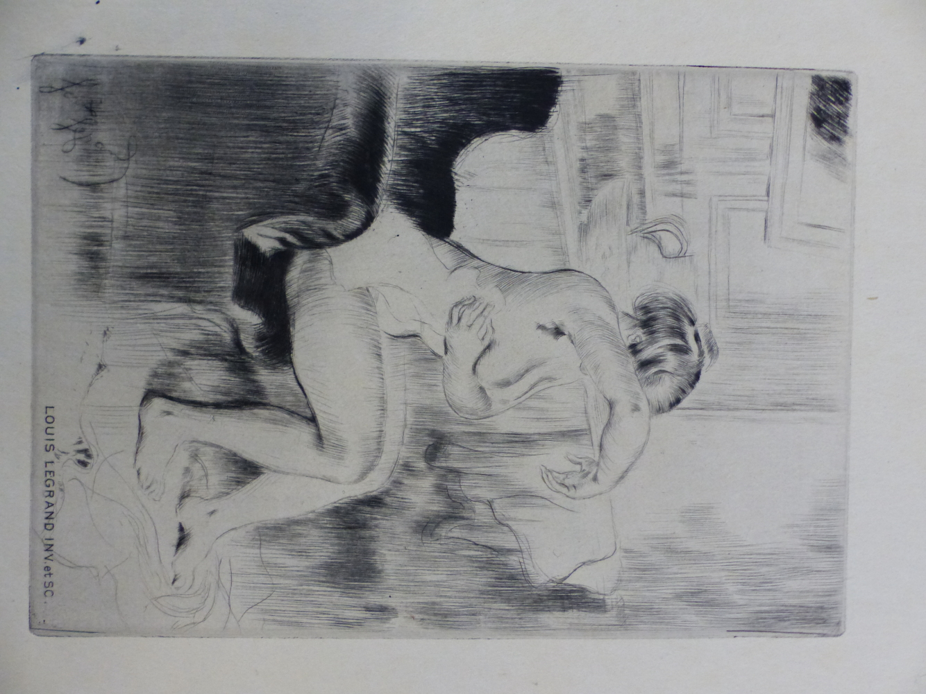 FOUR EARLY 20th C. CONTINENTAL GRAPHIC WORKS OF FIGURAL SUBJECTS, INCLUDES C.H. DUFAU "LASSITUDE". - Image 3 of 14