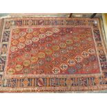 AN ANTIQUE PERSIAN AFSHAR RUG. 182 x 128cms TOGETHER WITH ANOTHER SMALLER ANTIQUE PERSIAN RUG (2)