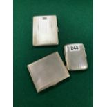 THREE SILVER CIGARETTE CASES, VARIOUS BIRMINGHAM HALLMARKS, EACH WITH ENGINE TURNED DECORATION,