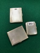 THREE SILVER CIGARETTE CASES, VARIOUS BIRMINGHAM HALLMARKS, EACH WITH ENGINE TURNED DECORATION,