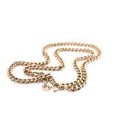 A 9ct HALLMARKED SOLID GOLD CURB CHAIN. LENGTH 43cms. WEIGHT 18.1grms.