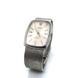 A ROLEX CELLINI 4310 18ct WHITE GOLD BRACELET WATCH. THE MILANESE STYLE BRACELET FITTED WITH A