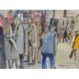 JOHN THOMPSON (1924- ) ARR. GROUP SERIES 2668, SIGNED, WATERCOLOUR. 30 x 36cms TOGETHER WITH GALLERY