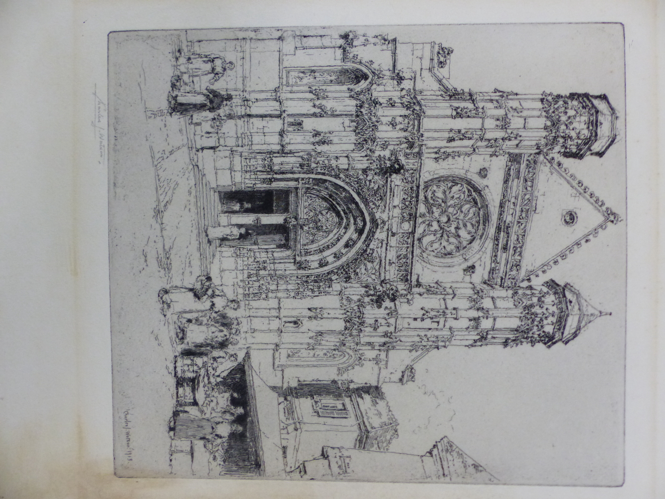 FIVE 20th C. ETCHINGS OF CONTINENTAL TOWN VIEWS, MOST PENCIL SIGNED OR INSCRIBED INCLUDING CHARLES