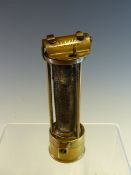 AN INTERESTING ANTIQUE MINIATURE MINERS LAMP BY W.H HALL- BIRMINGHAM.