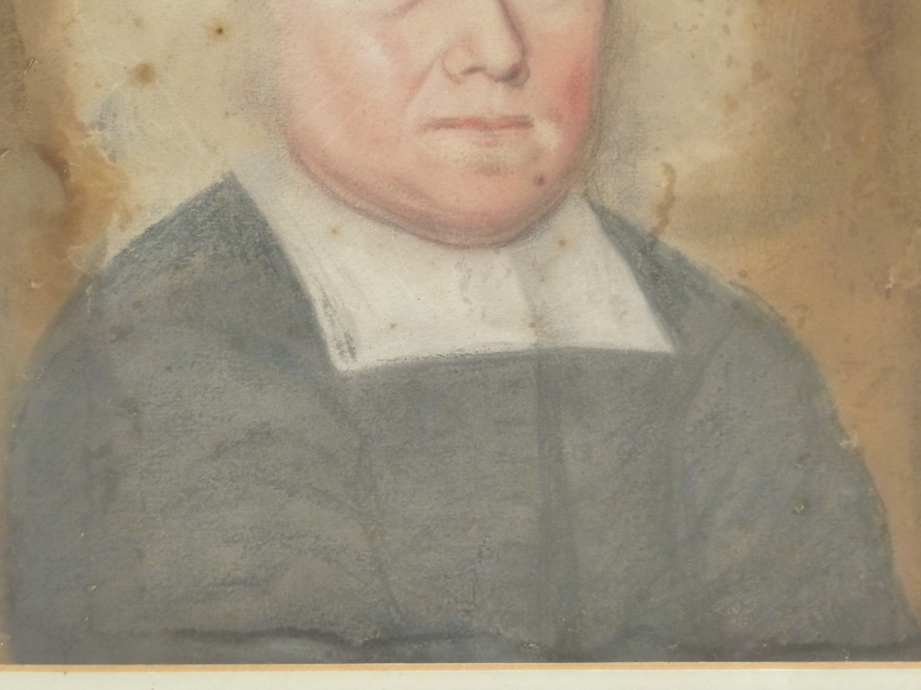 18th CENTURY ENGLISH NAIVE SCHOOL PORTRAIT OF A GENTLEMAN INDISTINCTLY INSCRIBED AND DATED, - Image 4 of 8