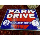 A PARK DRIVE DOUBLE SIDED ENAMEL SIGN