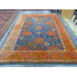 AN ANTIQUE TURKISH OUSHAK CARPET. 376 x 283cms