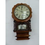 A VICTORIAN TONBRIDGE INLAID DROP DIAL WALL CLOCK.