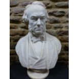 MATTHEW NOBLE (1817-1876), AN 1865 WHITE MARBLE BUST OF RICHARD COBDEN (1804-65), INSCRIBED BY THE
