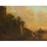 SCHOOL OF RICHARD WILSON AN ITALIANATE LANDSCAPE OIL ON CANVAS 48 x 62 cms