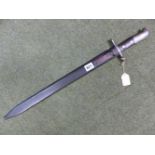 A SWISS MODEL 1878 VETTERLI ENGINEER'S BAYONET, BY ELSENER AND CONTAINED IN ITS STEEL SCABBARD.