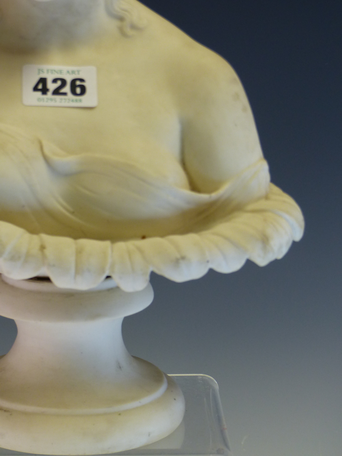 A MID VICTORIAN PARIAN BUST OF THE CLYTIE ON A SOCLE FOOT. H 29cms. - Image 4 of 24