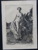 ANDERS ZORN (1860-1921) SUMMER, PENCIL SIGNED ETCHING. 22 x 15cms
